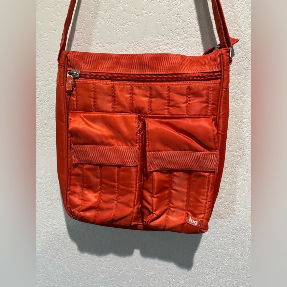 Lug Orange Quilted Crossbody Bag
